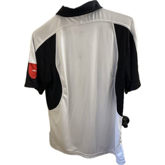 Ellesse Mens Red White Black  Polo Shirt Size Medium Tennis Italian - Picture 2 of 12